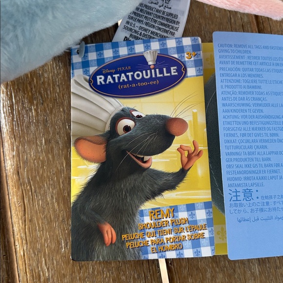 Disney Blue and Pink Ratatouille Plush Toy shoulder magnet new - Picture 3 of 3